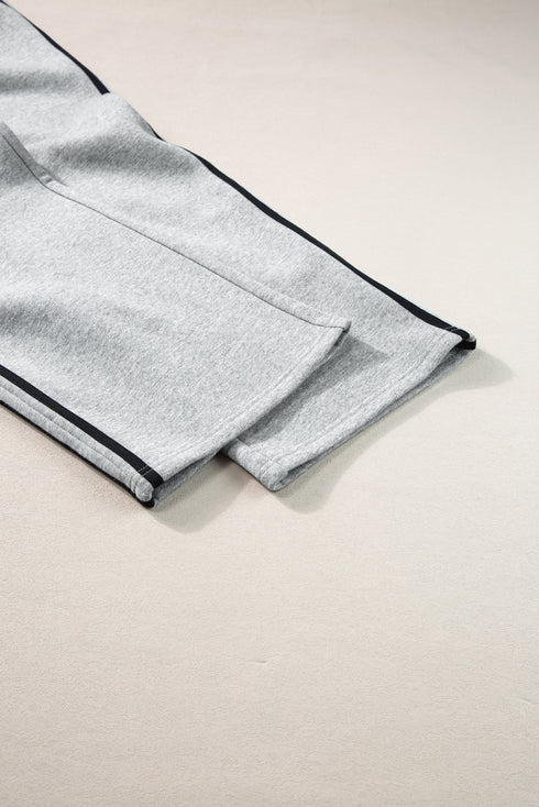 Side Striped Round Neck Top and Pants Active Set - Odaingerous